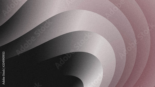 Fotografía Abstract background with dynamic, grainy gradient wave lines in muted black, gray, and dusty rose tones