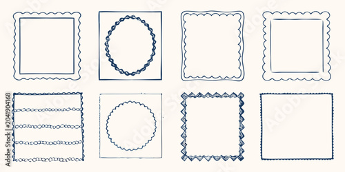 Photos eight hand drawn frames with various decorative borders sketchy border designs f