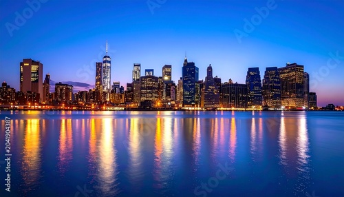 New York City Skyline at Dusk.