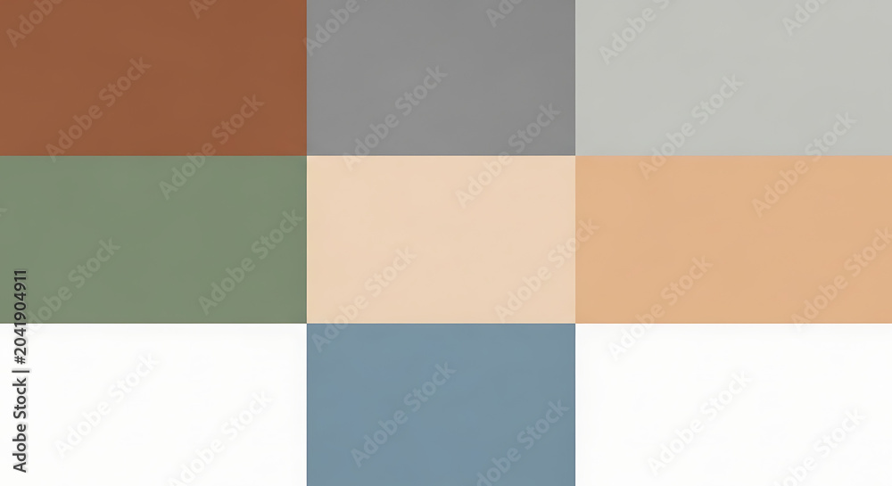 Fototapeta premium Abstract collage of earthy and neutral color swatches arranged in grid format with swatches abstract background collection composition minimalist