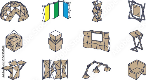 Foto Modern Modular Exhibition Display and Geometric Furniture System Collection