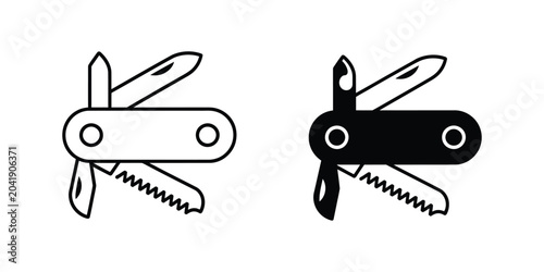 Canvastavla Swiss knife icon graphic design pack thin line vector set representing multi too