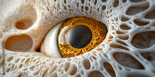 Cross Section of Human Eye Showing Internal Structure for Medical Education and Ophthalmology Anatomy Visualization