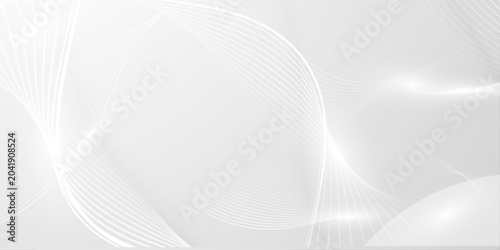 Tableau sur toile Abstract background featuring elegant white flowing smooth lines and soft light waves