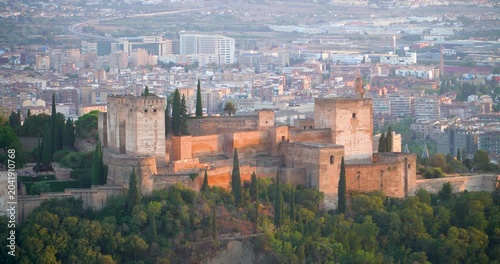 Panoramic view of the famous Alhambra in Granada, Spain.
