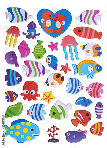 Sea Creatures Collection Fun Stickers for Kids Playful Design Elements