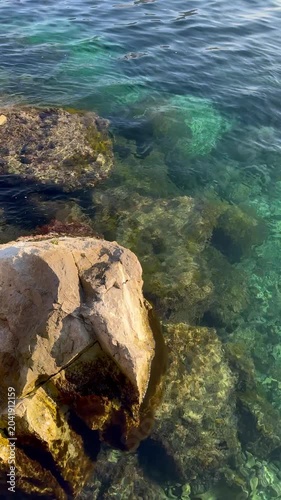 rocks and a beautiful turquoise sea