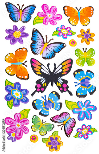 Stickers Vibrant Butterfly and Flower Embellishments for Scrapbooking