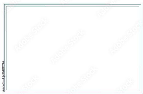 Minimalist green border frame template with modern multiline thin line. Design print for greeting cards, wedding invitations, restaurant menu, royal certificates. Set 117

