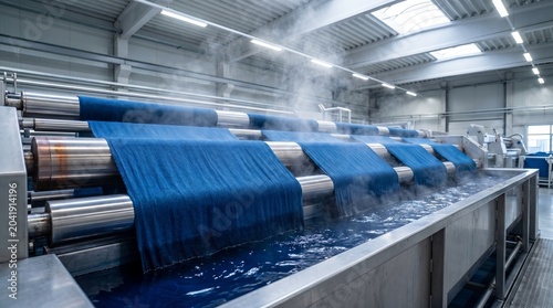 Konstfotografi Large industrial fabric dyeing machine in a factory