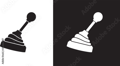Foto Gear stick shift lever icon car transmission control symbol, vector