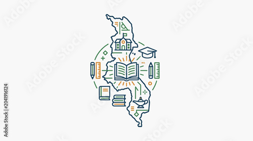 Konstfotografi Education and Learning Concept Map with Symbols.