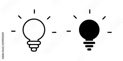 Schilderij op canvas Creative idea icon in outline and solid style, isolated on white background