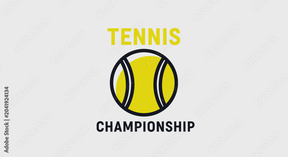 Fototapeta premium Elegant Tennis Championship Emblem Displaying The Official Tournament Logo in a Modern Design