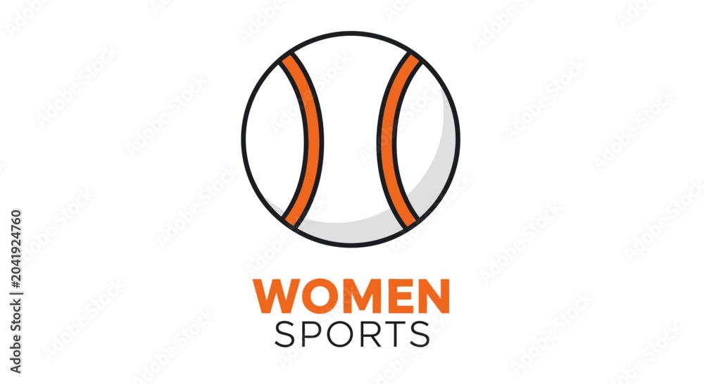 Fototapeta premium Empowering Women In Sports: A Simple And Energetic Illustrated Logo Design