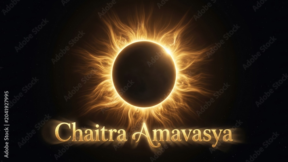 Obraz premium Chaitra Amavasya Sanskrit Eclipse Poster