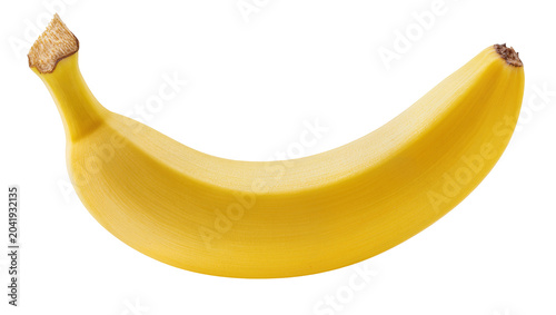 Photos Ripe yellow banana fruit with brown stem end