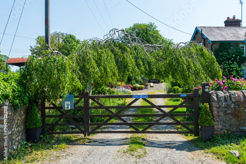 a gate of an old garden in countryside 