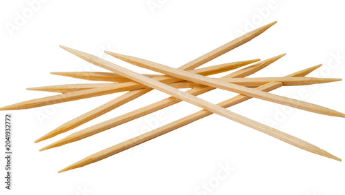 Картината върху платно Wooden toothpicks scattered and overlapping
