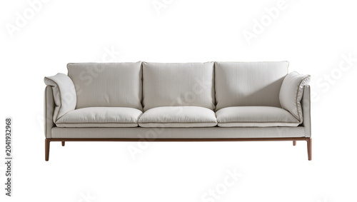 Quadro su tela Modern three-seater sofa with light grey fabric upholstery and wooden legs
