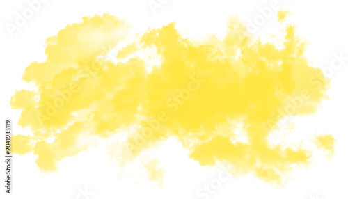 Bright Lemon Yellow Cloud PNG Isolated on Transparent Background with Energetic Vapor Texture, Abstract Airy Formation and Soft Radiant Mist Effect
