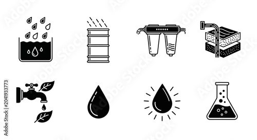 Foto Water purification and treatment icons