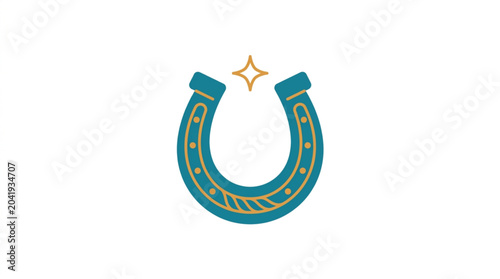 Foto Lucky Horseshoe Symbol with Star.