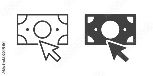Obraz na płótnie Pay Per Click icon. Line and glyph solid icon