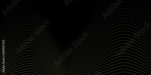 Foto black and gold luxury background with dynamic wave composition