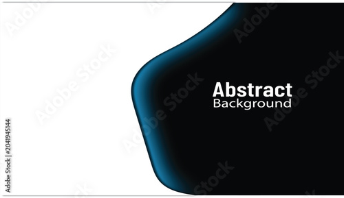 Quadro su tela Modern abstract background with black and white division featuring dark blue glowing wave effect for technology presentation business card layout professional website header landing page design
