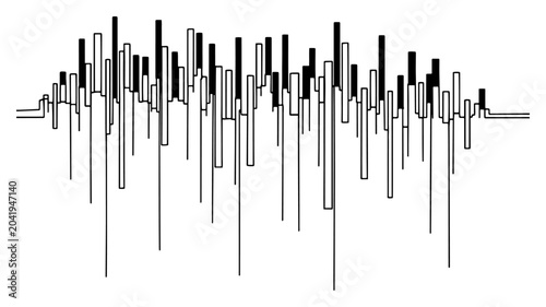 Tableau sur toile Abstract financial bar chart and sound wave geometric illustration