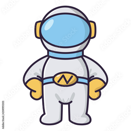 Astronaut vector illustration with simple black and white design. Astronaut icon