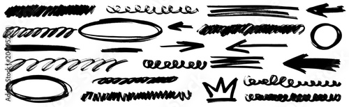 Tableau sur toile Hand drawn marker highlights and pencil arrows bring energy to every line