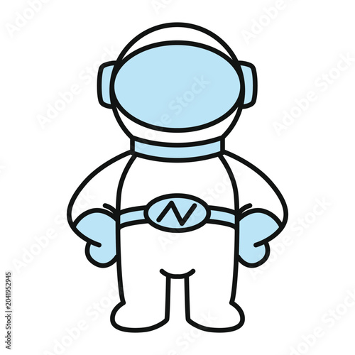 Astronaut vector illustration with simple black and white design. Astronaut icon