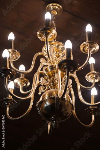 Elegant Rustic Chandelier Lighting in Modern Wedding Barn Venue