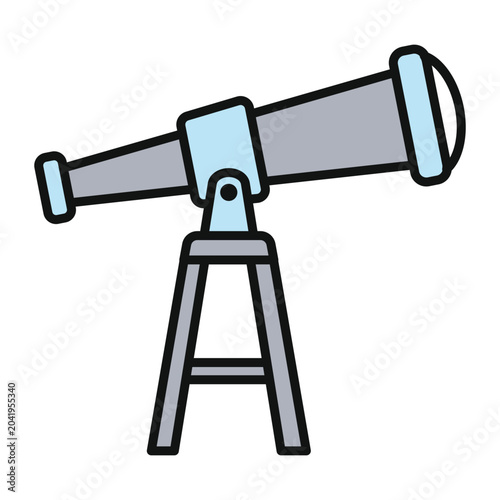 A modern astronomical telescope on a tripod for stargazing and space exploration,
