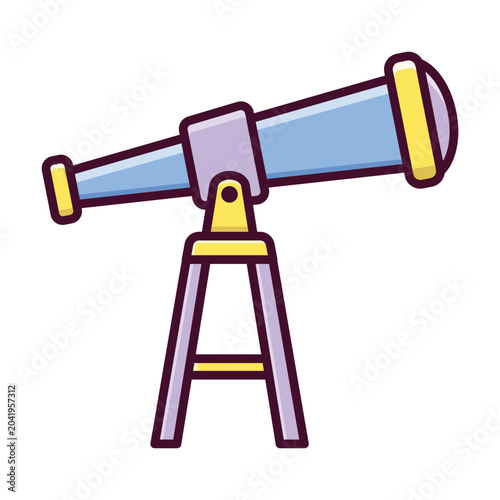 A modern astronomical telescope on a tripod for stargazing and space exploration,