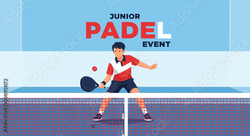 Junior Padel Tournament Illustration: A Dynamic Sports Event Featuring Youthful Energy