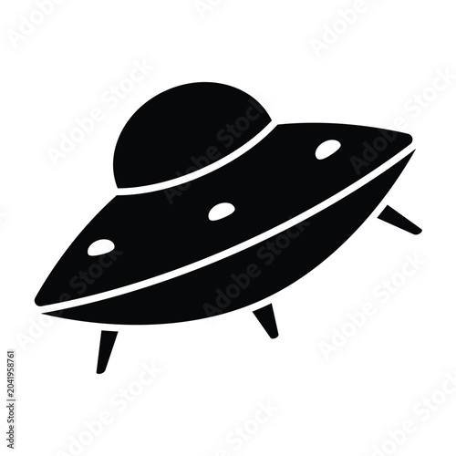 UFO. Flying saucer icon set. Vector illustration.