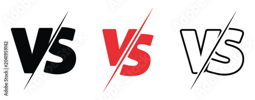 Εκτύπωση καμβά VS versus icon displaying battle and rivalry symbols for competition, duel, tournament, and sports confrontation graphics