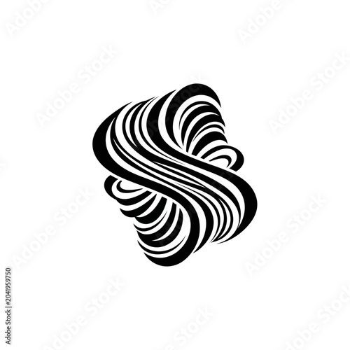 Futuristic Abstract Logo Design with Sharp Lines on White Background