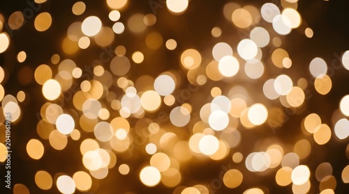 Golden lights twinkling in a vibrant night scene with sparkling bokeh effects