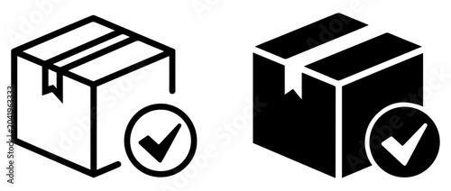 Quadro su tela package delivery approved box icon