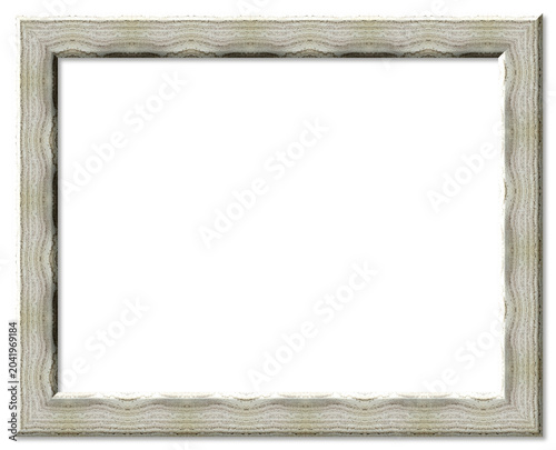 White textured frame with undulating border on transparent background