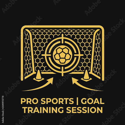 Professional Football Goal Training Session Icon for Pro Sports Team and Goal Management