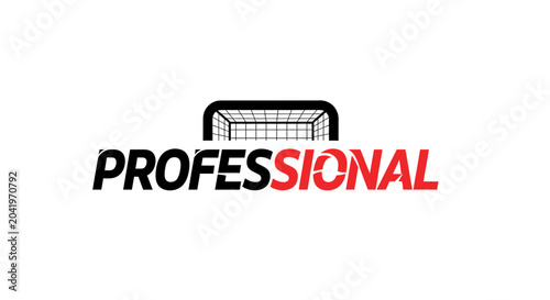 Professional Football Logo Depicting A Goal With Bold Typography On White Background