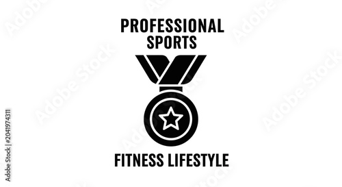 Professional Sports Competition Medal Illustrative Design With Star Symbol Fitness Lifestyle