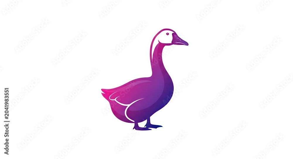 Fototapeta premium Vibrant purple and magenta goose mascot illustration