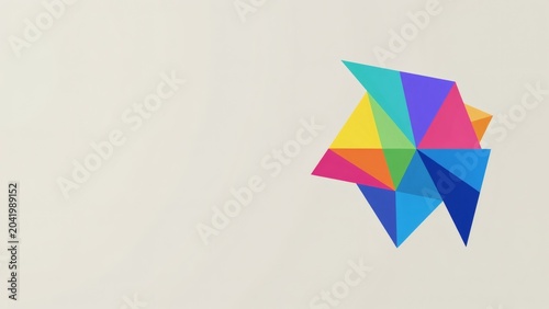 Abstract Colorful Geometric Triangle Cluster on Neutral Background with Copy Space for Pride Banner