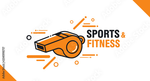 Sports And Fitness Whistle Illustration With Minimalist Design And Vibrant Colors